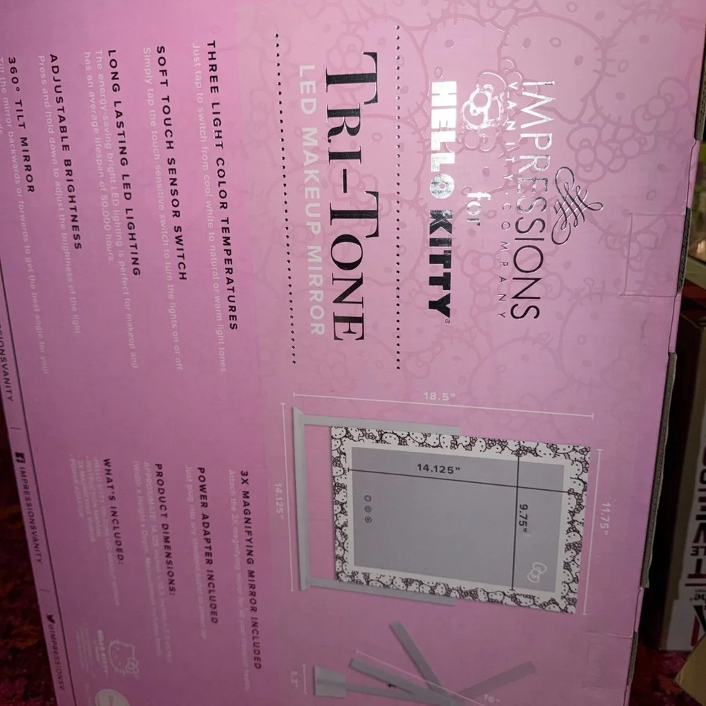 Impressions Hello Kitty LED Tri-Tone Makeup Mirror.